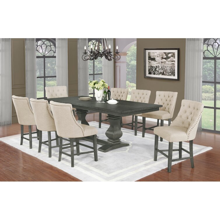 Akenzie 9 Piece Extendable Double Pedestal Dining Set